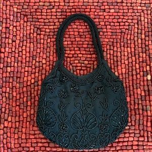 Black beaded purse.